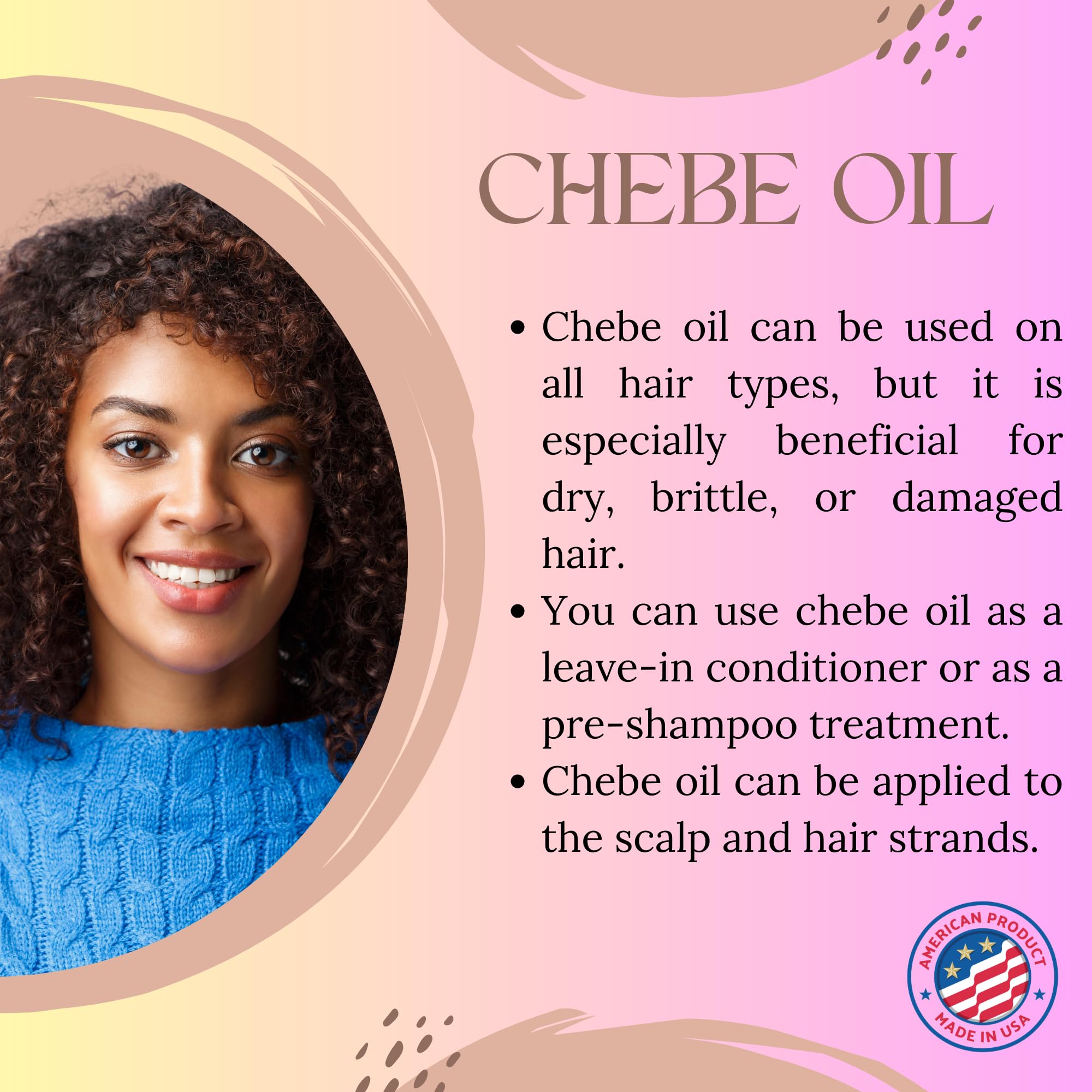 Chebe Oil for Hair Growth, Chebe from Chad Africa, Moisturizer for Scalp and Hair, African 10 in 1 Hair Growth Oil - t.botanicals (Unscented, 4 oz)